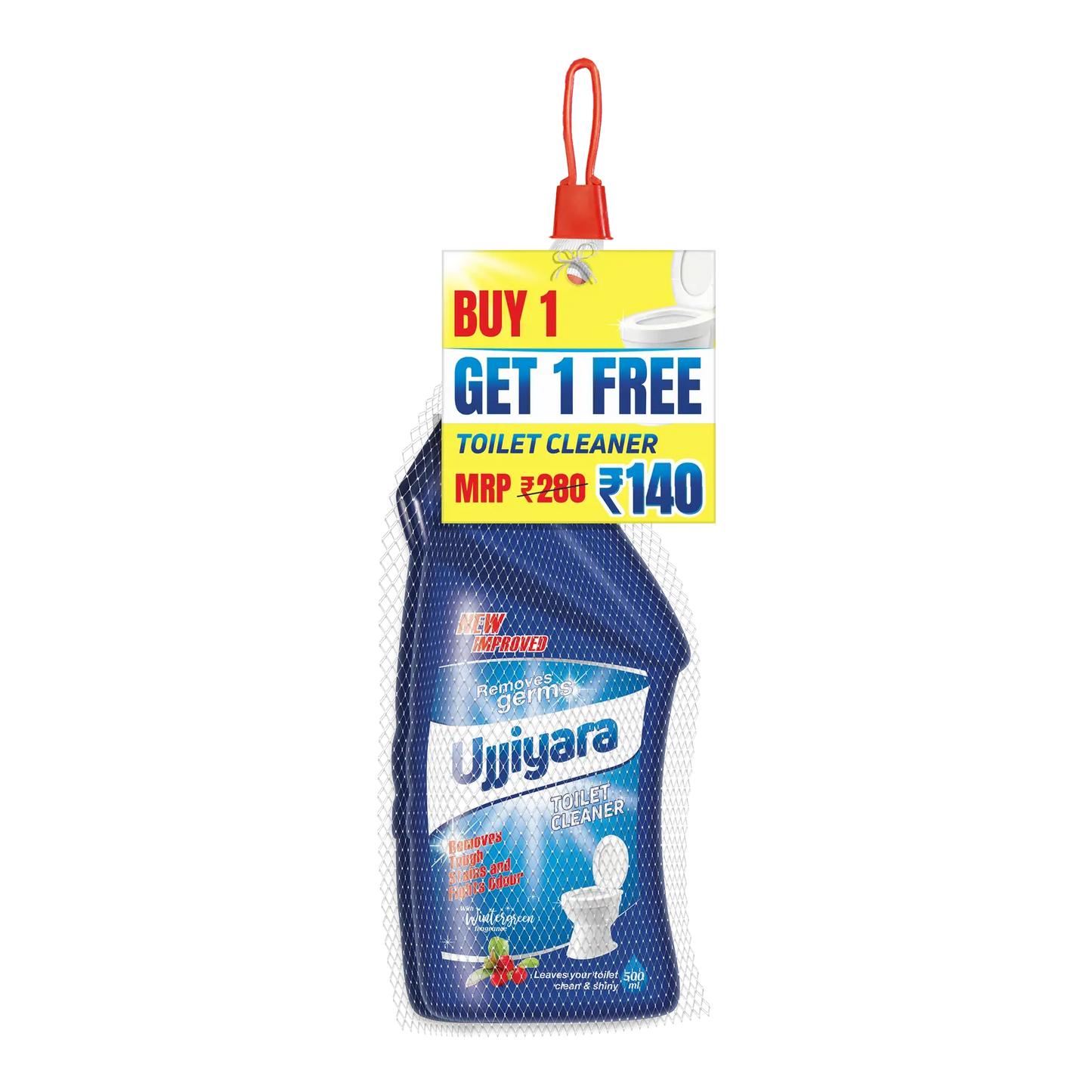Ujjiyara Toilet Cleaner Winter Green - Removes Stains & Bad Odour 500 ml (Buy 1 Get 1) | Sri Sri Tattva - Home Care