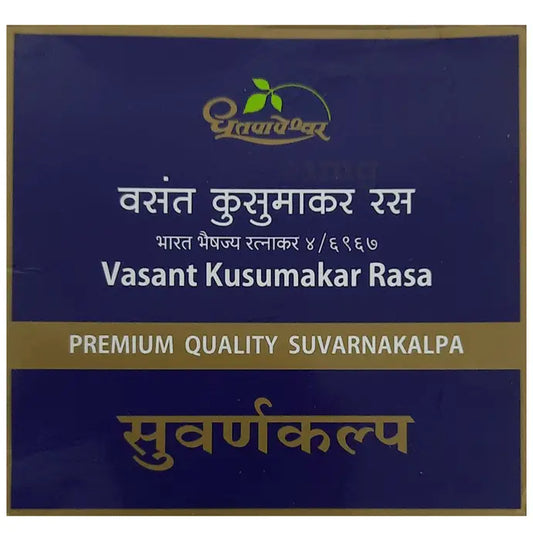 Vasant Kusumakar Rasa Tablet 30Nos | Shree Dhootpapeshwar - Churna